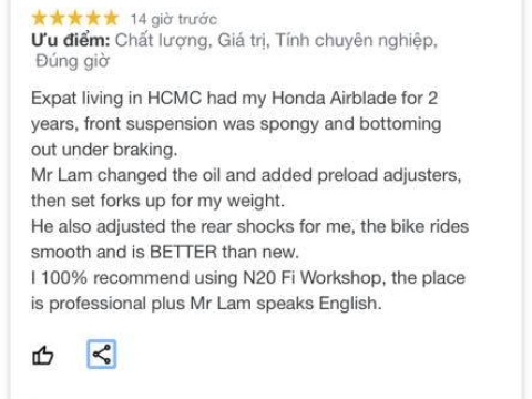 N2O LÀ NƠI  BẢO DƯỠNG , PHỤC HỒI  & NÂNG CẤP KIT PHUỘC TRƯỚC CHUYÊN NGHIỆP